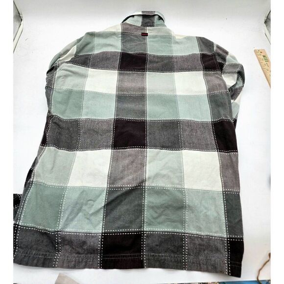 Fubu Mens 1X Long Sleeve Plaid Button-Up Shirt - Picture 7 of 8